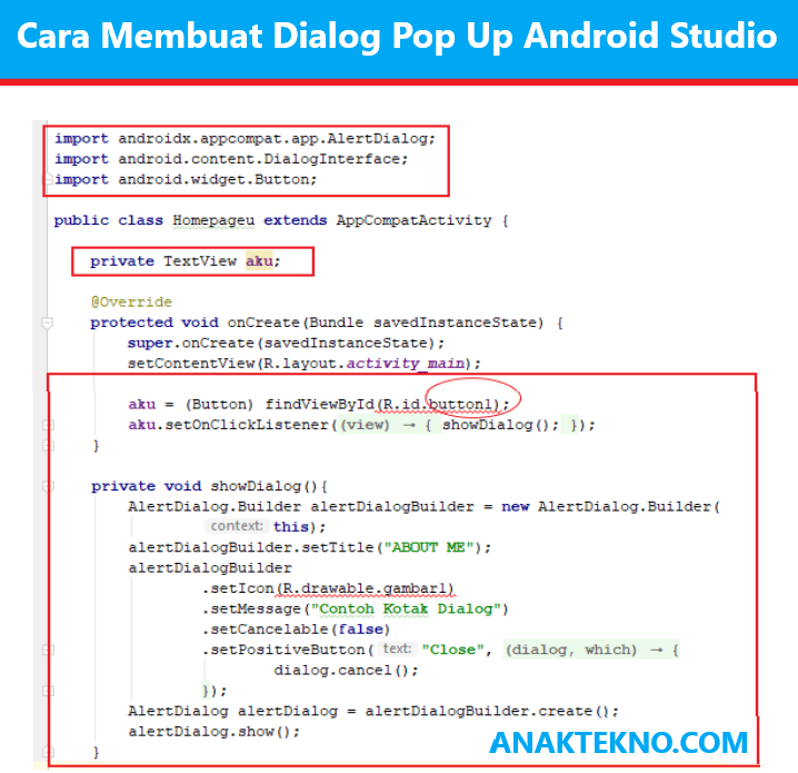 Cara Membuat Dialog Pop Up Android Studio