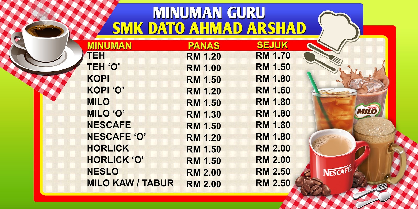 Sh Yn Design Menu Minuman  Guru