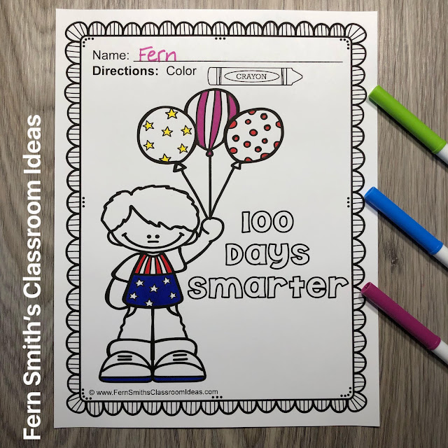 Click Here to Download this New Years Coloring Pages and 100th Day of School Coloring Pages Bundle TODAY For Your Students' New Year!