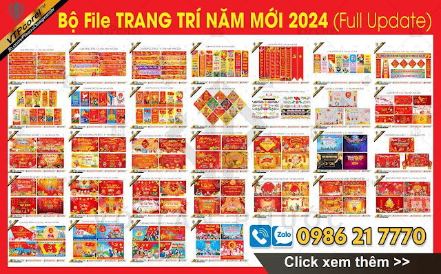 Cung cấp Dữ liệu trang trí Năm mới 2024 bản đầy đủ Update CDR12