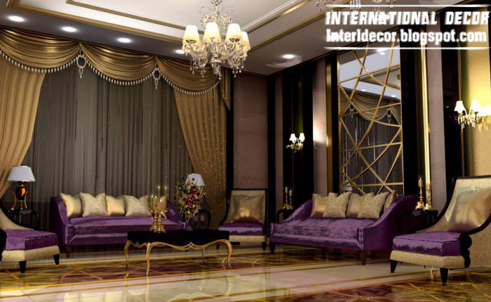 International living  room  ideas  with purple  furniture 2019