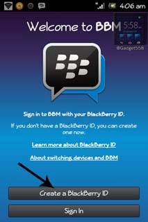 Cara membuat BlackBerry ID di Android