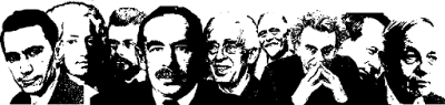 Claude Shannon, Daniel Bernoulli, Ludwig Boltzmann, John Maynard Keynes, Piero Sraffa, Irving Fisher, Hyman Minsky, Michal Kalecky, John Nash