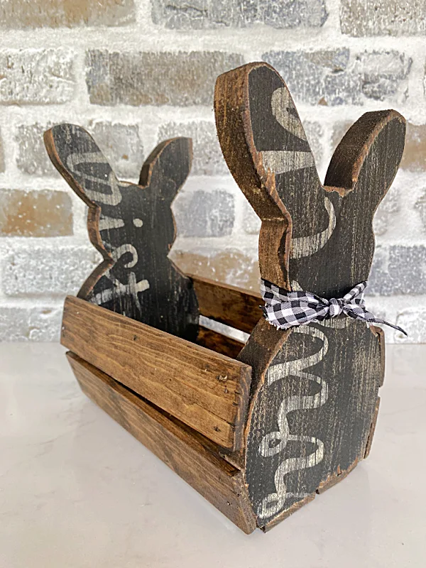 rustic wooden sign bunny crate