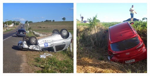 CARRO DA POLÍCIA CIVIL CAPOTA NA BR-316