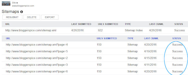 sitemap submitted successfully.