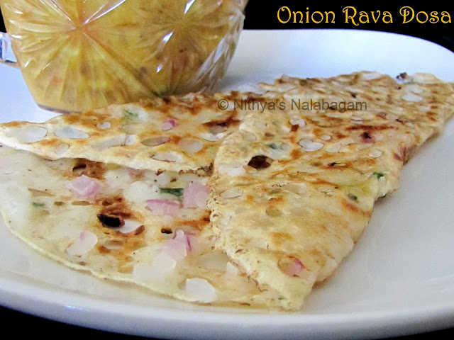 Instant Onion Rava Dosa