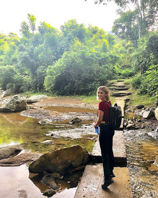 Lucy Hale hiking in Fiji filming "Fantasy Island"