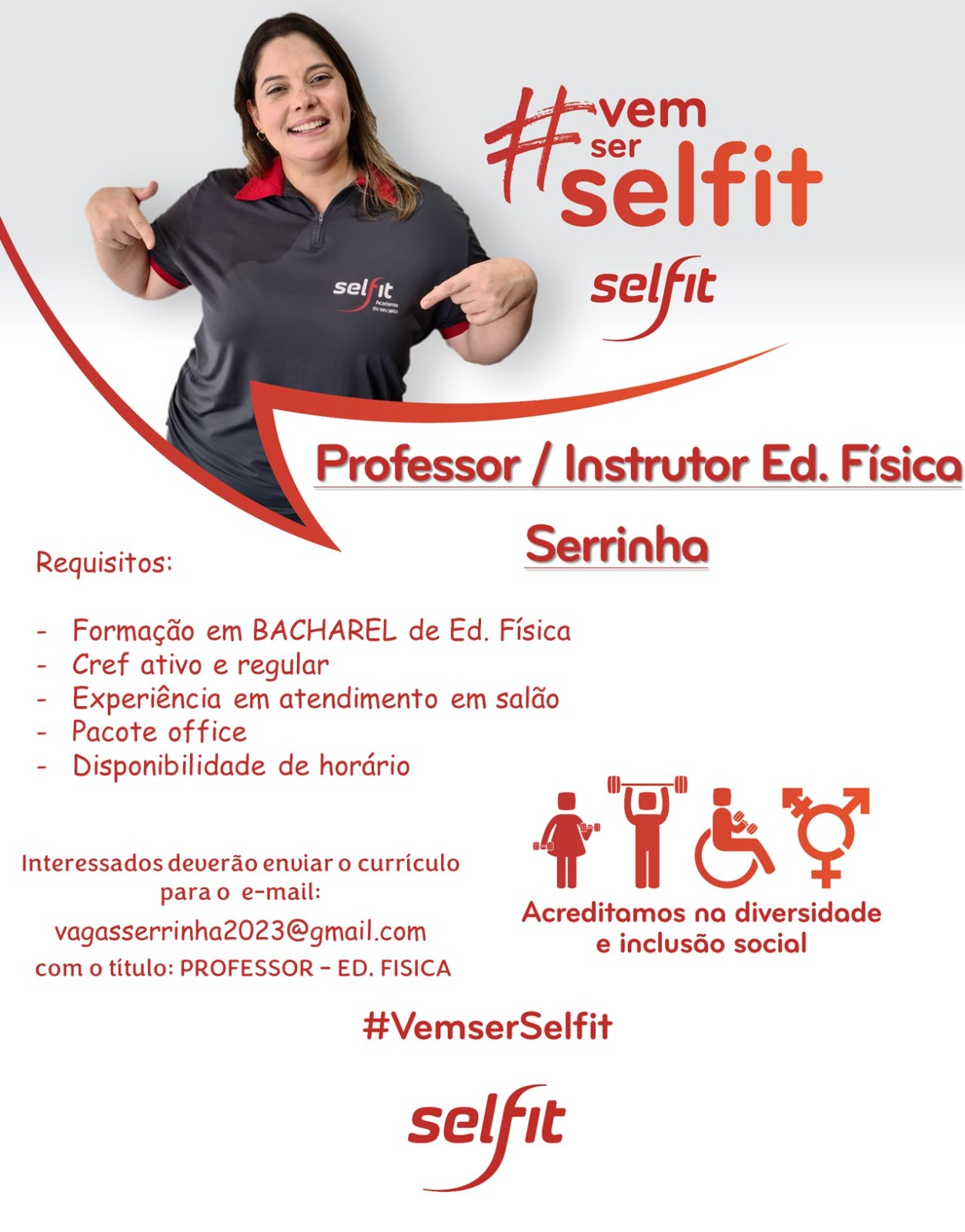  Vaga para Professor / Instrutor Educação Física- Selfit em  FortalezaCe