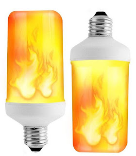 Prosperbiz Flame Light Bulb, E26 Flickering Flame Effect Fire Light Bulbs with Upside Down Effect, Flame Bulb for Halloween Home/Hotel/Bar Party Decoration(2 Pack)