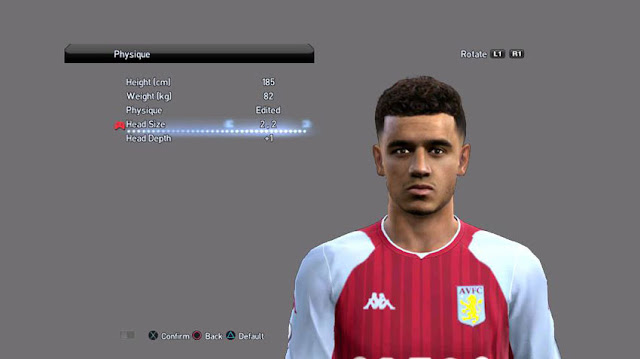 Philippe Coutinho Face v2 For PES 2013