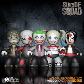 Suicide Squad Mini Mez-Itz Vinyl Figure Box Set by Mezco Toyz - The Joker, Harley Quinn, Deadshot, Killer Croc & Katana