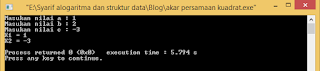 contoh program c++ mencari akar persamaan kuadrat