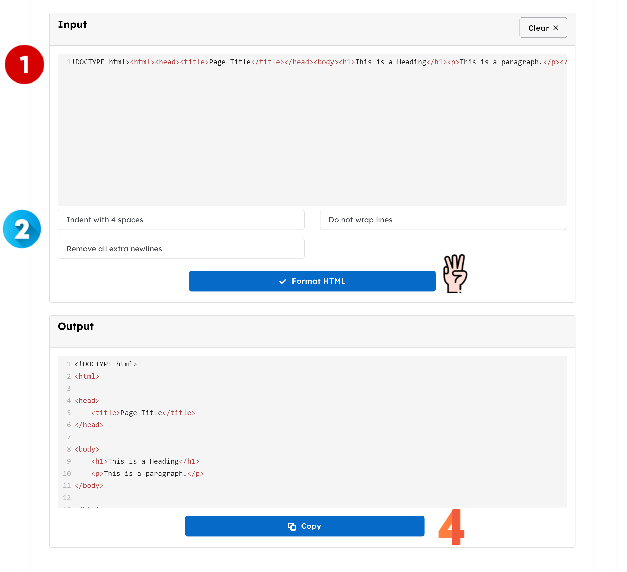 Online HTML Formatter | HTML Beautifier