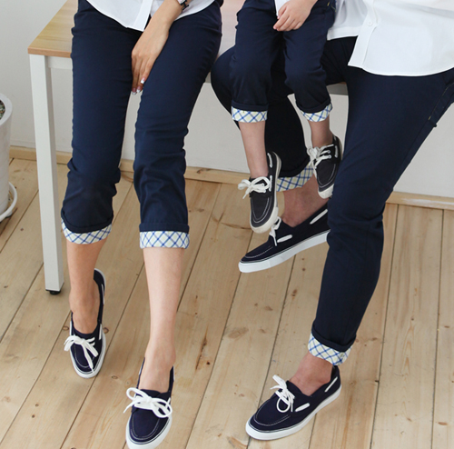 Checkered Trim Ankle Pants