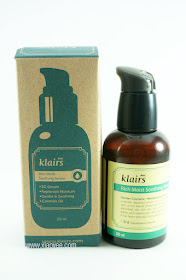 Klairs Rich Moist Soothing Serum Review, Korean Klairs Skincare Brand, Wishtrend, No animal testing skincare, cruelty free skincare, paraben free skincare