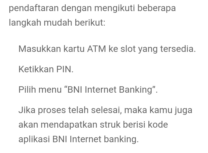 Cara Daftar & Aktivasi internet banking bni Terbaru