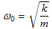 angular resonant frequency of mass and spring