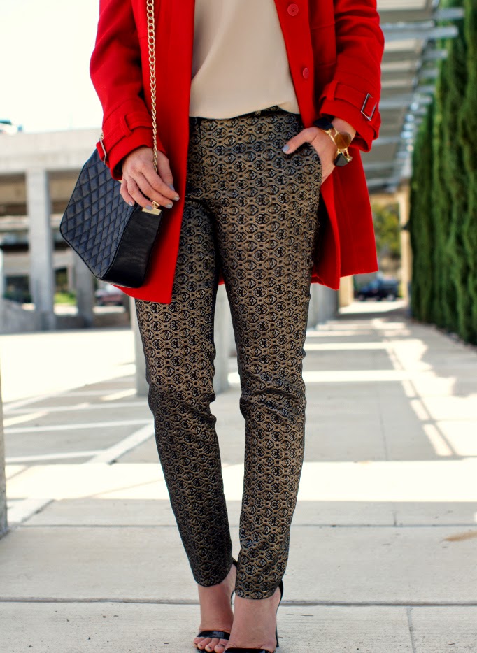 printed  baroque metallic pants