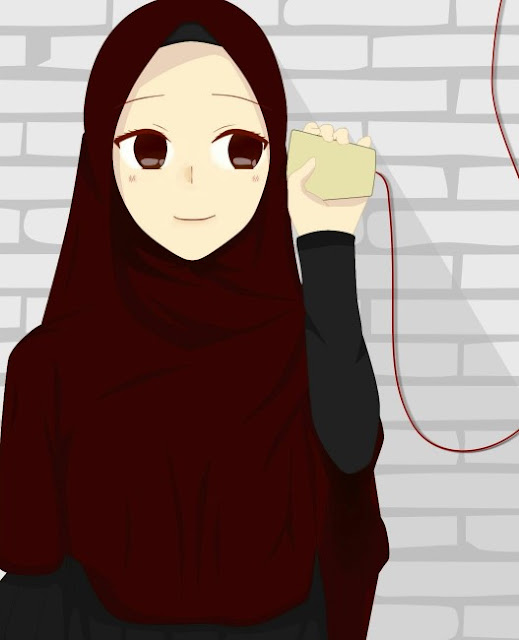   101 Gambar Kartun  Muslimah  Berhijab Cantik Menggunakan 
