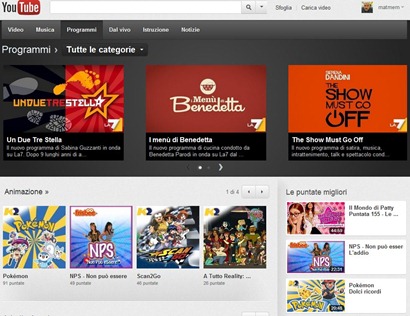 programmi tv su youtube