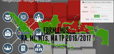 Form EMIS RA, MI, MTs dan MA Semester Ganjil Tahun Pelajaran 2016/2017