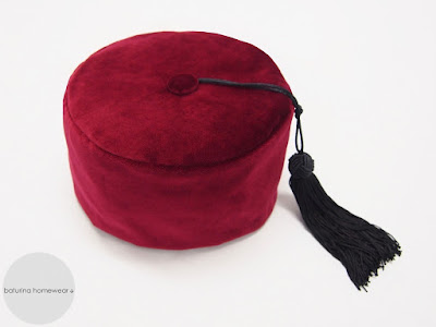 Men's velvet smoking cap