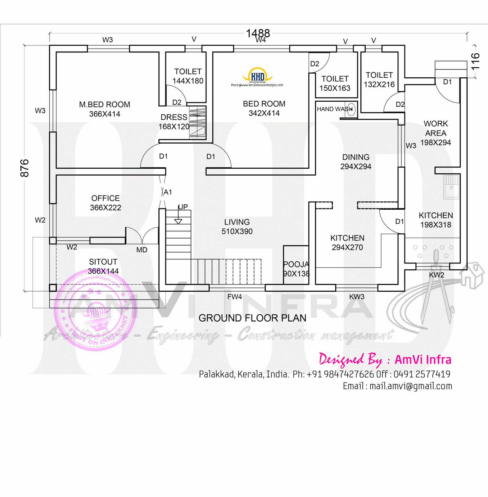 Floor plan  and elevation  of modern  house  Home  Kerala Plans 