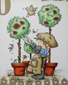 60th birthday card with gardening boy (image from LOTV)