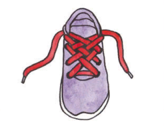 tying shoelaces