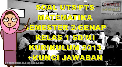  Pada kesempatan ini saya akan berbagi Soal UTS Matematika Kelas  Soal UTS Matematika Kelas 1 SD Semester 2 K13 Beserta Kunci Jawaban
