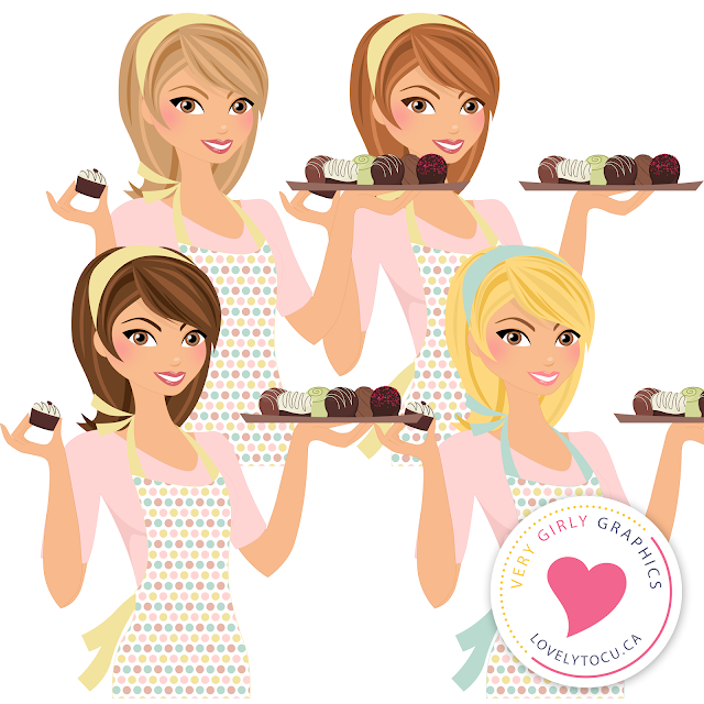 Free baker woman with chocolate truffles