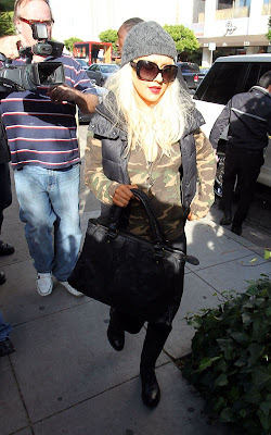 Christina Aguilera out for lunch at the Ivy Restaurant in West Hollywood