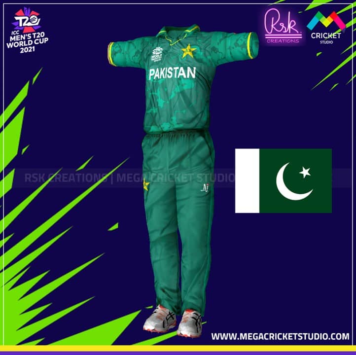 Pakistan T20 World Cup 2021 HD Kit for EA Cricket 07