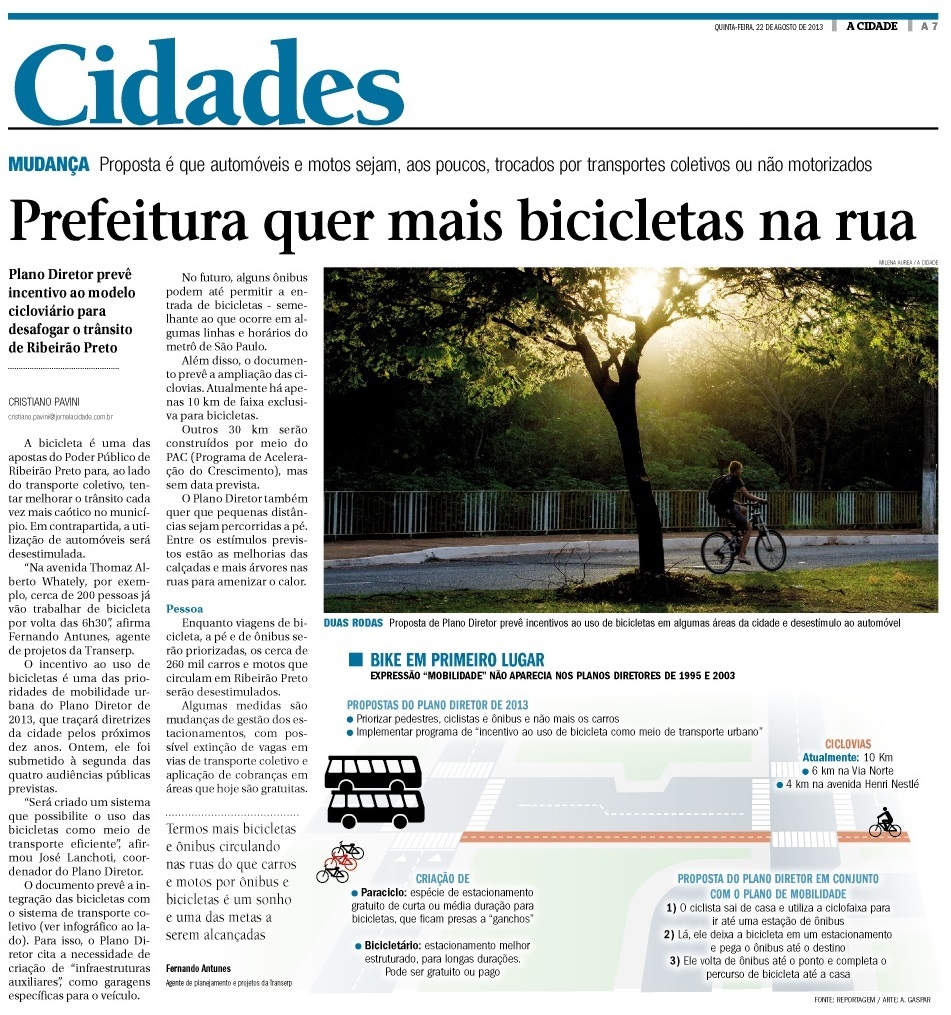 ... , matÃ©ria do jornal A CIDADE, na ediÃ§Ã£o de hoje, sobre o projeto