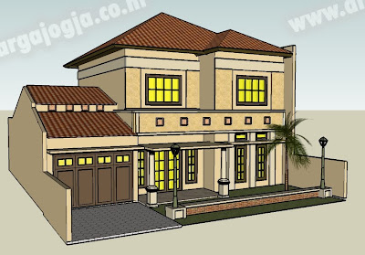  Desain  Sketch Eksterior Fasad Rumah 2 Lantai Mediteran 