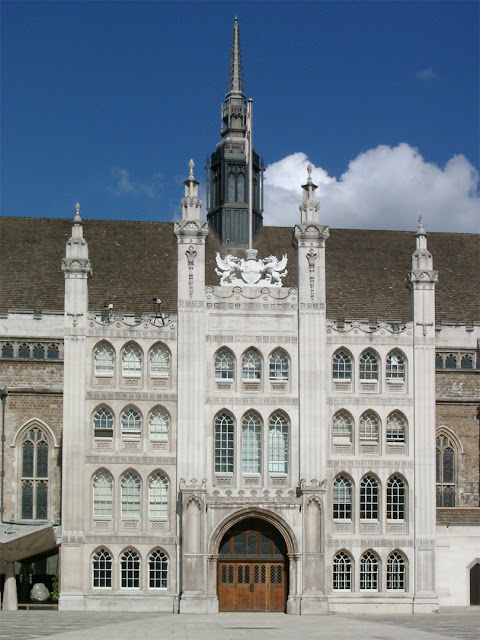 Façade of Guildhall, Guildhall Yard, City of London, London