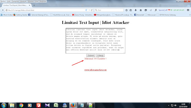 Tutorial membuat Limitasi text input dengan javascript