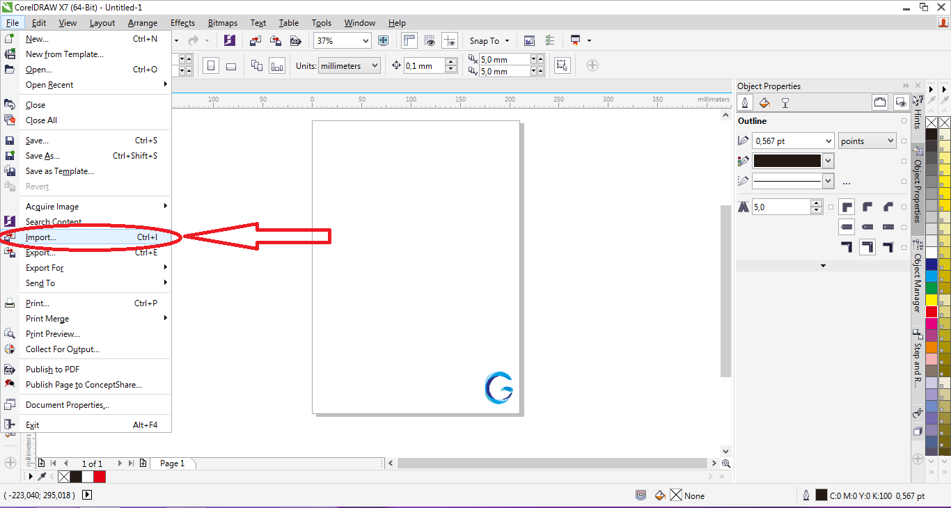 CARA MEMASUKAN GAMBAR  KE COREL DRAW  X7 IMPORT G Blood 