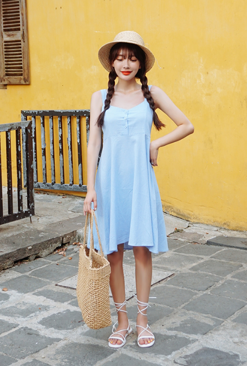 V-Neck Sleeveless Dress