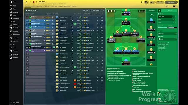 The grid overlay shows areas of potential exposure, taking into account the formation and roles set for each player.