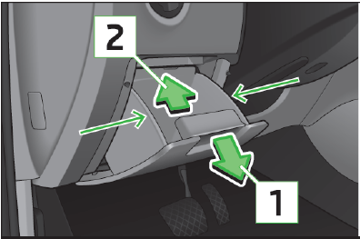 Storage compartment in the dash panel