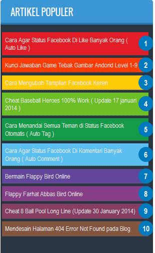 Membuat Widget Popular Post Menjadi Warna-Warni