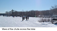 View across the frozen Hosmer Pond