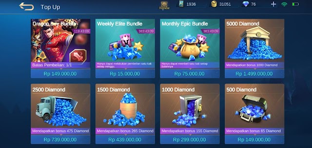 Cara topup diamond mobile legent, free fire pubg dan lain lain langsung berhasil