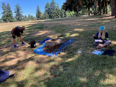 Shovel probing at Fort Vancouver