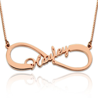  Personalized Single Infinity Name Necklace In Rose Gold