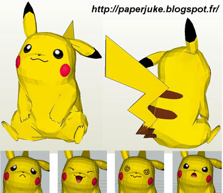 Pokemon Paper Model Pikachu