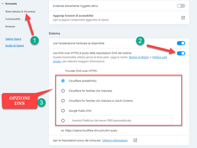 dns in opera browser