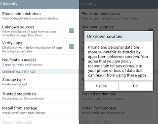 Enable installation of Android Apps from Unknown Sources